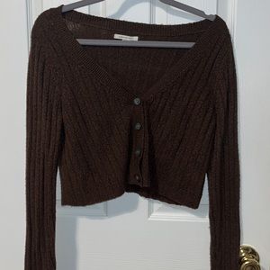 American Eagle brown button up sweater
